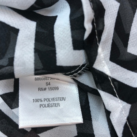 Bongo Black White Chevron Blouse Medium - Picture 4 of 8